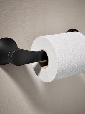 KOHLER Simplice Matte Black Wall mount Pivot Toilet Paper Holder NWT